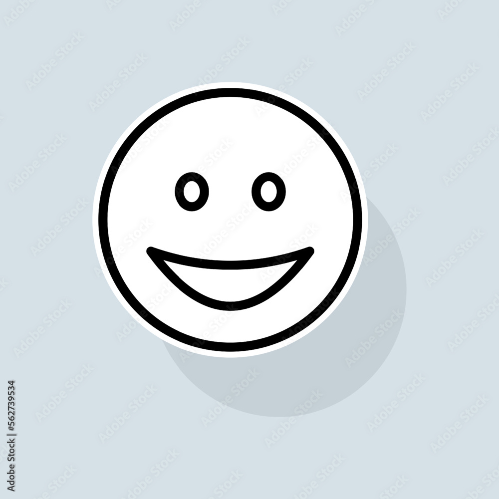 Emoji with a smile line icon. Communication, emoticons, chats, stickers, attitude, emotions, mood. Emoji concept. Vector sticker line icon on white background Emoji with a smile line icon. Communication, emoticons, chats, stickers, attitude, emotions, mood. Emoji concept. Vector sticker line icon on white background