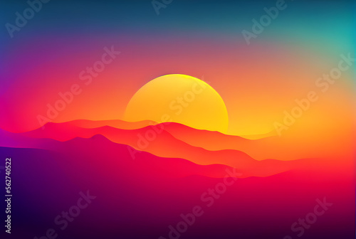abstract vibrant gradient colorful background in pink and orange, generative ai