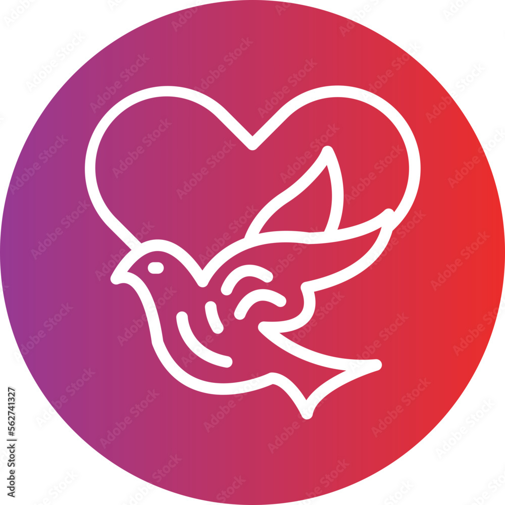 Fototapeta premium Dove with Heart Icon Style