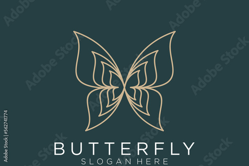 Luxury Butterfly logo design with clean lines
