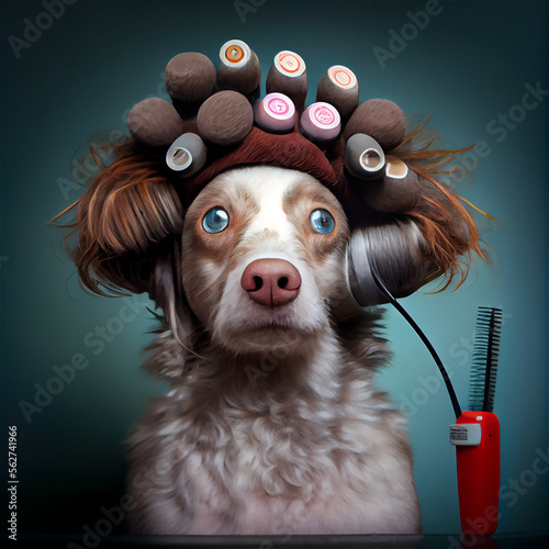 Funny portrait of a dog wit...