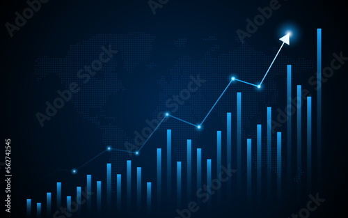 Business growth graph or profitable investment concept. The arrow increases the company's future growth.
