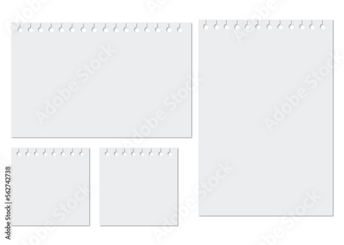 A set of notes collection of minimal blank sticky notes. Vector illustration.