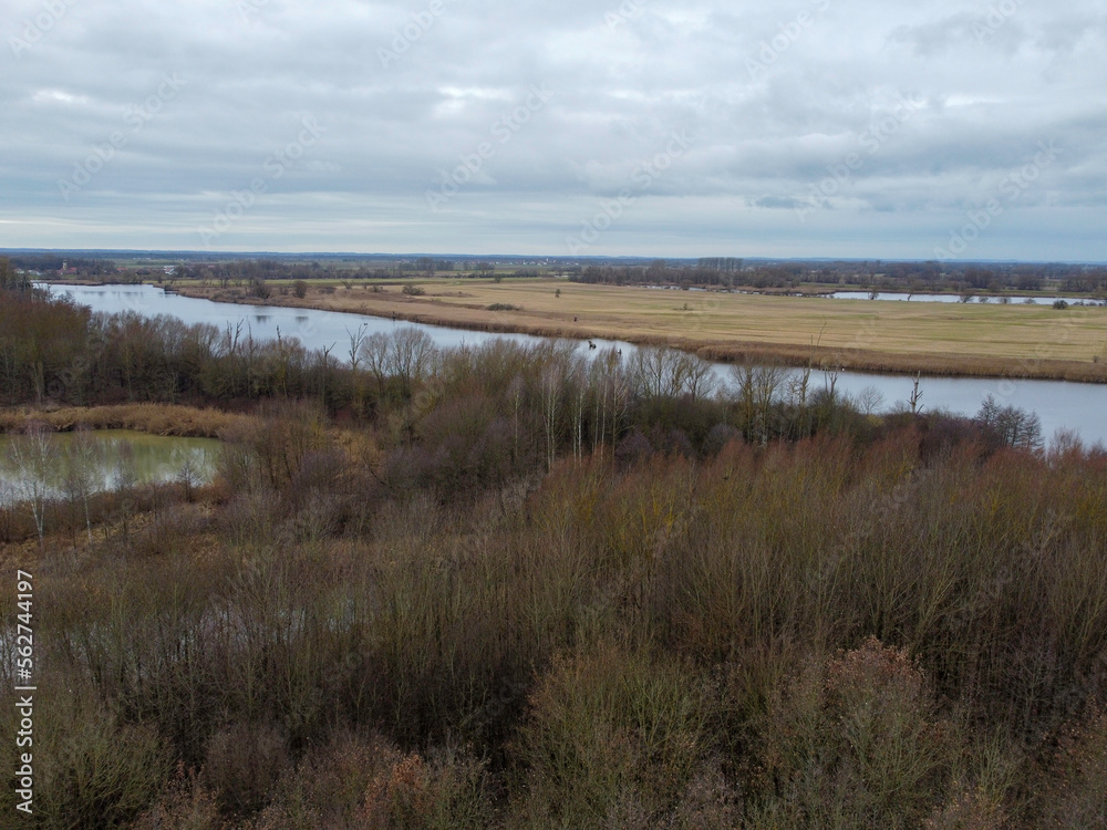 Obraz premium Danube river with beautiful untouched water landscape