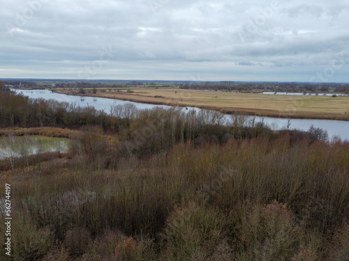 Danube river with beautiful untouched water landscape