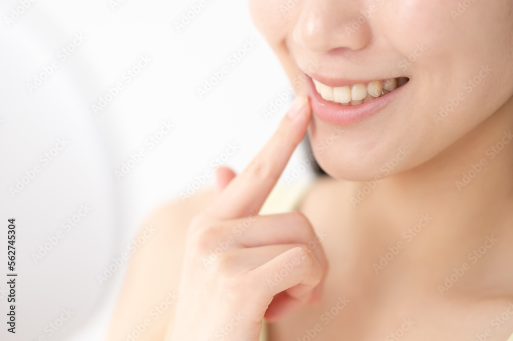 綺麗な歯並びの女性　顔なし