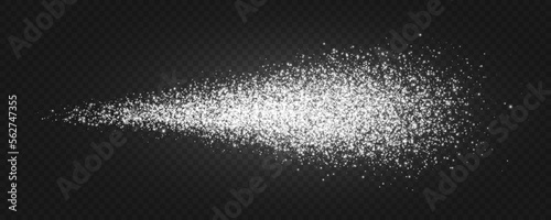 Vector glittering sparks on transparent background. Snow dust light effect. Stock royalty free illustration