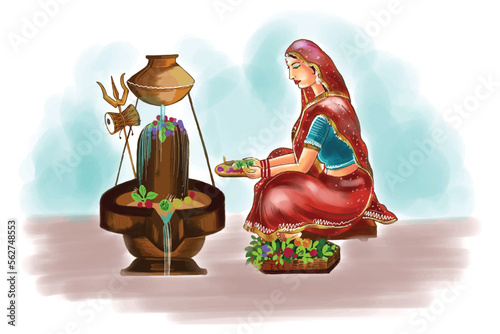 Maha shivratri festival background with shiv ling card design