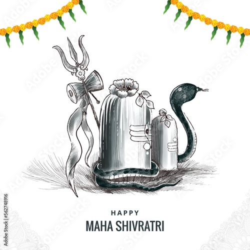 Maha shivratri festival background with shiv ling celebration background