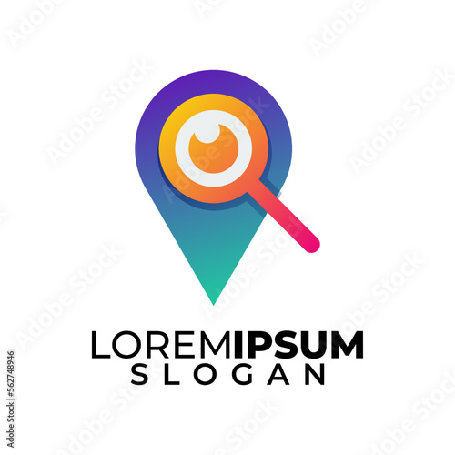 mark location logo and magnifying glass logo