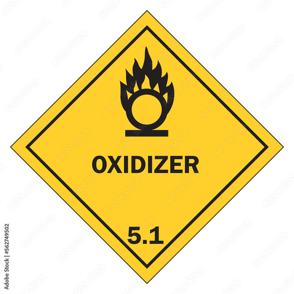 Class 5 symbols, oxidizing materials and organic peroxides. vector illustration Class 5 symbols, oxidizing materials and organic peroxides. vector illustration