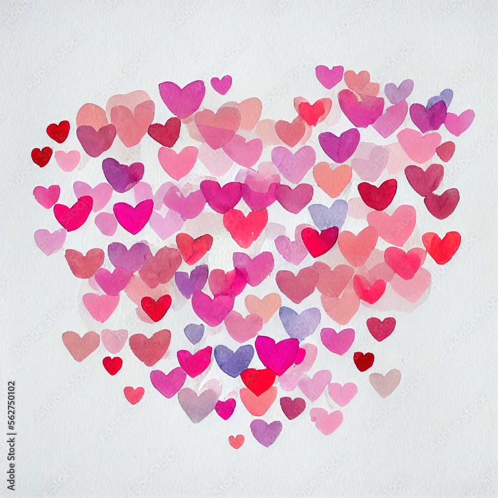 Hearts isolated on a white background for Valentine's Day. AI Generated illustration. Hearts isolated on a white background for Valentine's Day. AI Generated illustration.