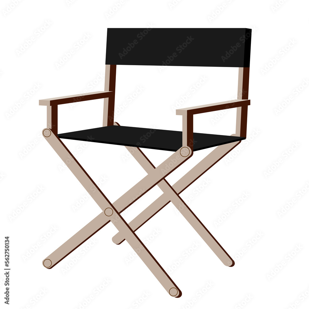 Black Director Chair on png white transparent background 01 Stock ...