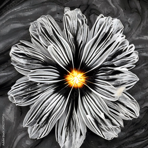 Abstract dark shady flower model texture render