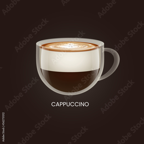 Delicious cappuccino. Drink vector illustration design	