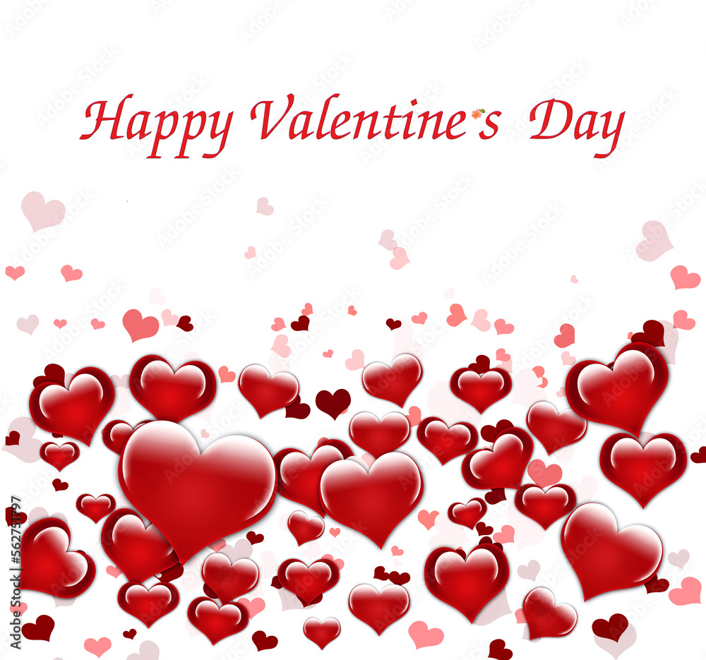 Beautiful happy valentines day background with hearts style for greeting card, illustration.