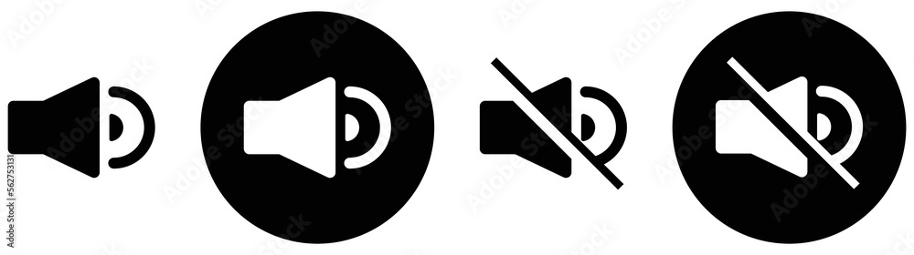 volume sound icon set. speaker icon mute unmute sound icon collection symbol, vector illustration volume sound icon set. speaker icon mute unmute sound icon collection symbol, vector illustration