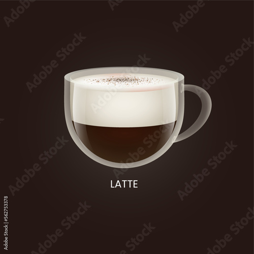 Delicious latte. Drink vector illustration design	