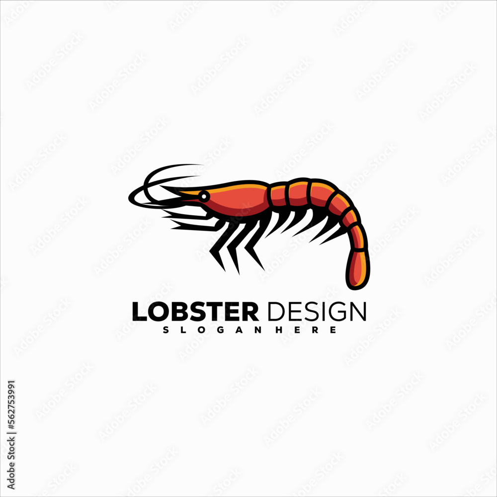 Vector logo lobster design mascot style Vector logo lobster design mascot style