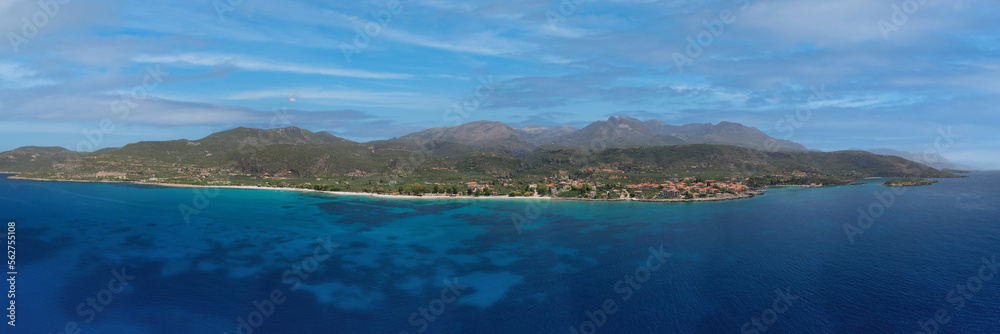 Fototapeta premium Drone photo of Kardamyli, Mani, Greece