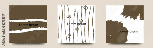 広告の一部に使えそうな　シンプルな線やインクのベクターアートテンプレートセット/背景/壁紙/カバー