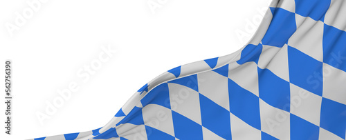 Obraz na plátne bavarian flag wide panorama oktoberfest background with white blue bavaria isola