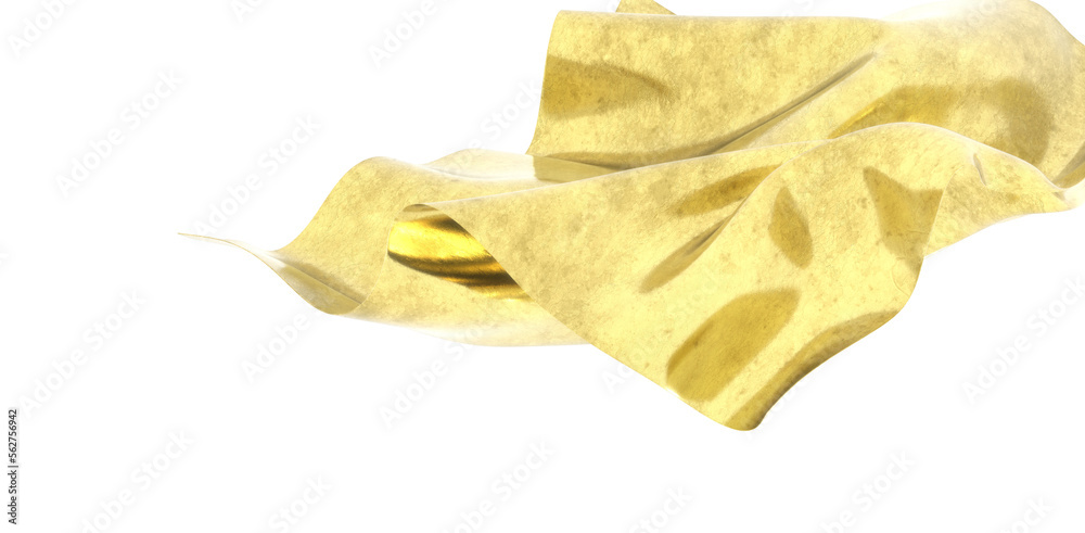 Fototapeta premium gold cloth background texture. 3D illustration. - png transparent