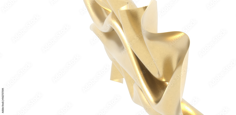 gold cloth texture. 3D rendering.