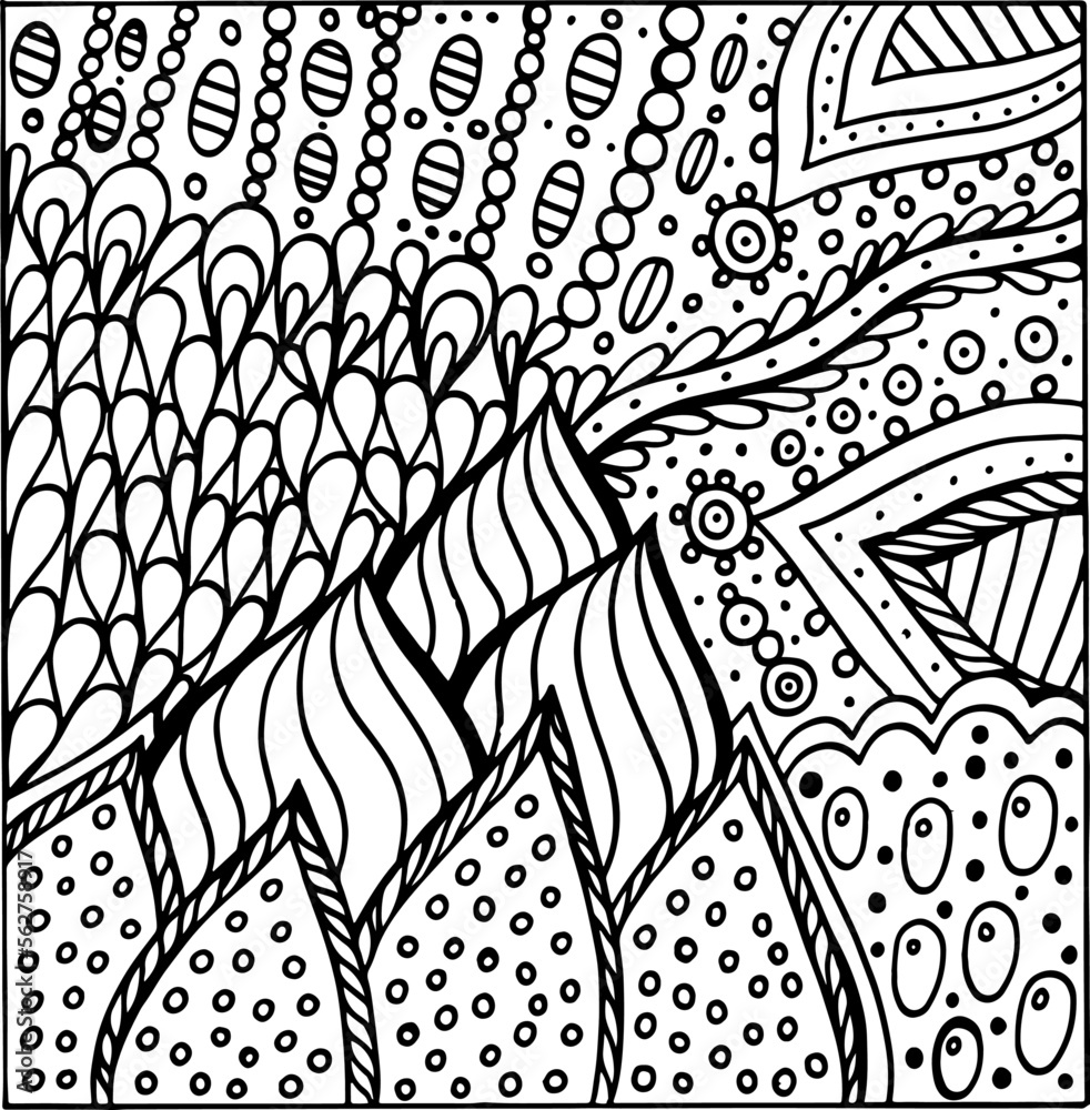 Floral ornated zendoodle ornament with botanical patterns and flowers ...