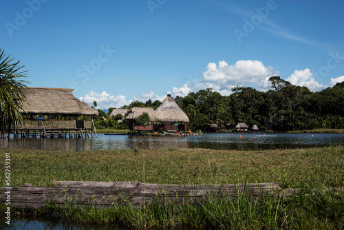 Bild auf Leinwand Picturesque and exotic lagoon with clean water El Milagro, loggon milagros with