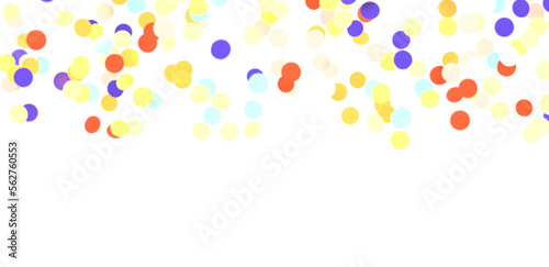 Sunburst and colorful confetti background frame illustration - in 3d png