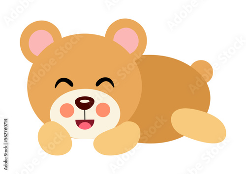 Cute brown teddy bear lying down