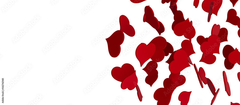 colorful flying hearts on a blue background. 3d colorful flying hearts on a blue background. 3d