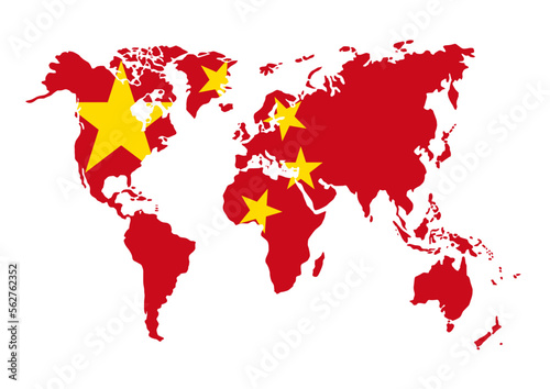 Chinese flag all over the world