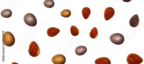 Abstract luxury golden easter eggs isolated