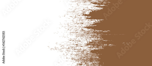 Brown brush stroke background. Brown ink splash on backdrop. Brush background for wallpaper, paint splatter template, dirt banner, watercolor design, dirty texture. Trendy brush background, vector