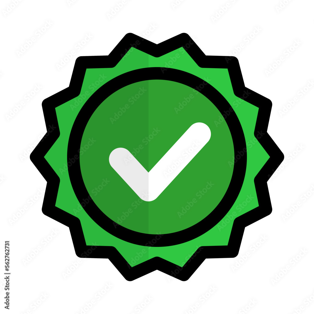 Flat design check mark badge icon. Vector. Flat design check mark badge icon. Vector.