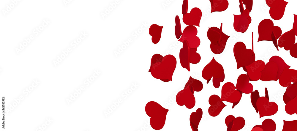 hearts isolated on transparent background. Valentine’s day design.