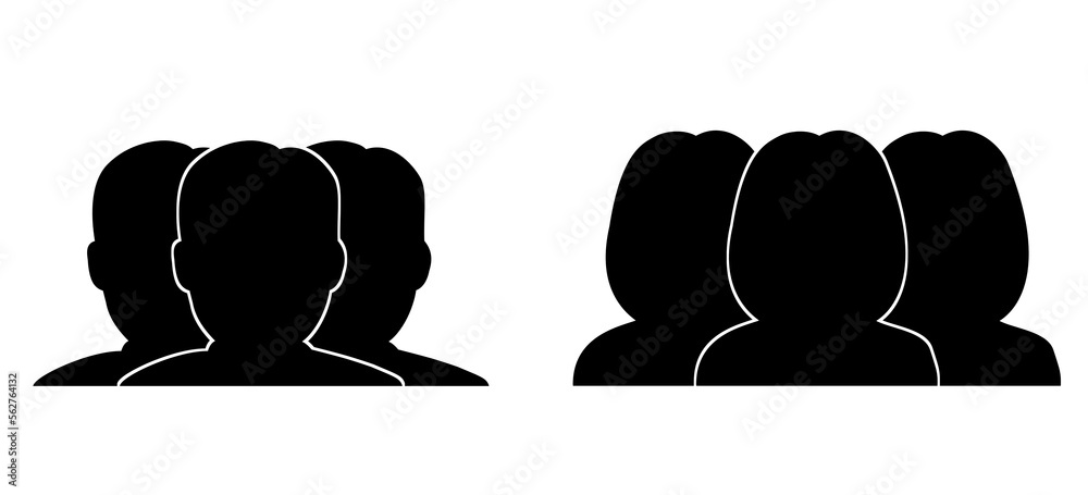 Men and women teams icons on transparent background. Men and women ...