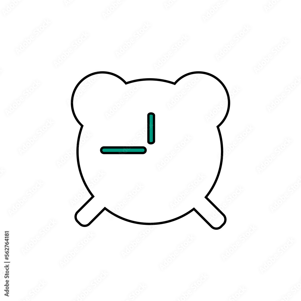 Black single round time clock icon, simple linear face dial flat design vector pictogram, infographic vector for app logo web website button ui ux interface elements isolated on white background Black single round time clock icon, simple linear face dial flat design vector pictogram, infographic vector for app logo web website button ui ux interface elements isolated on white background
