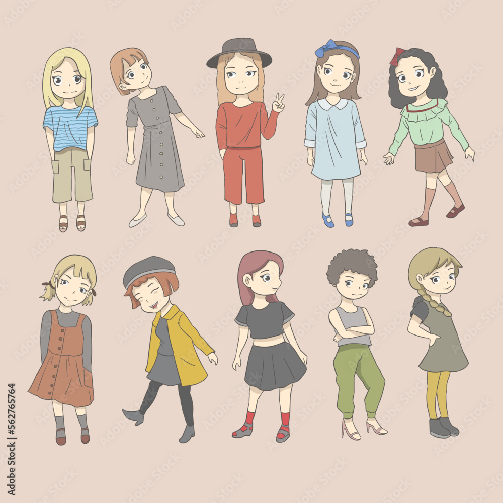 Illustration Girl Cute Design Vector Illustration Girl Cute Design Vector