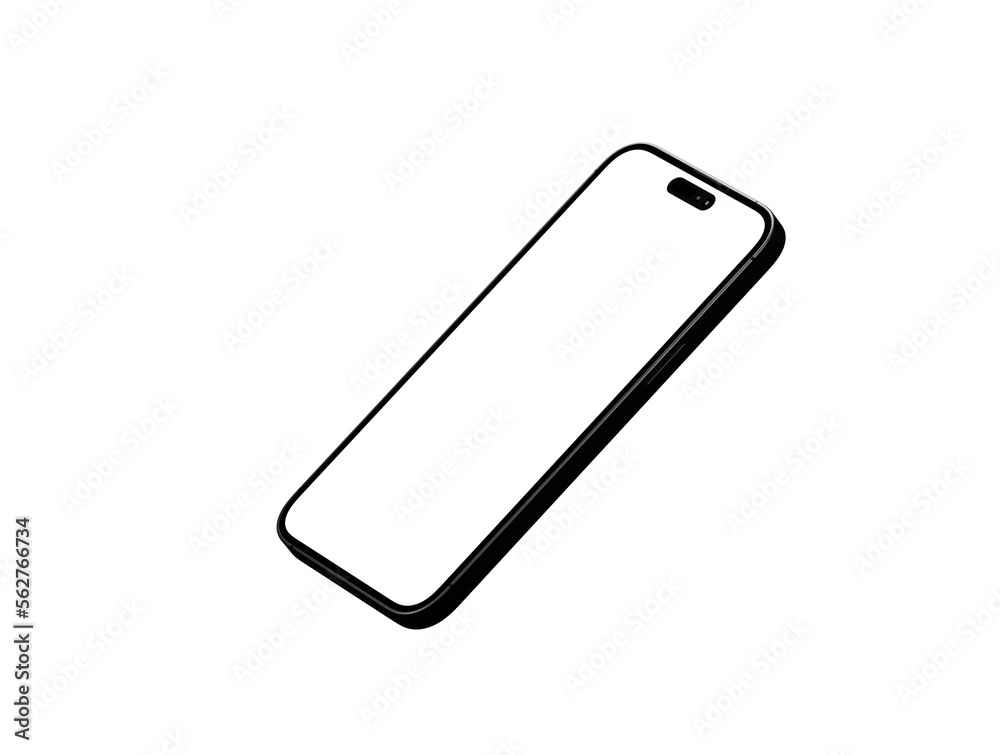 All-screen smartphone mockup isolated 3d All-screen smartphone mockup isolated 3d