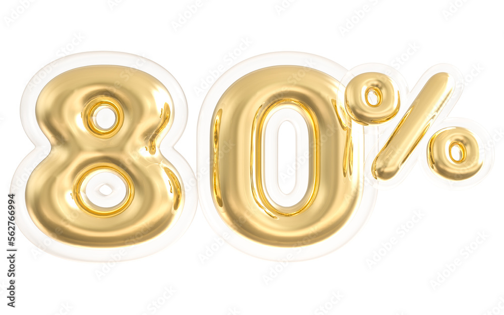 Discount 80 Percent 3D Gold Number Sale With Generative AI Discount 80 Percent 3D Gold Number Sale With Generative AI