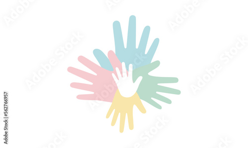 Hands  family  team  group  logo