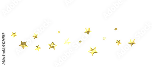 Banner with golden decoration. Festive border with falling glitter dust and stars. png