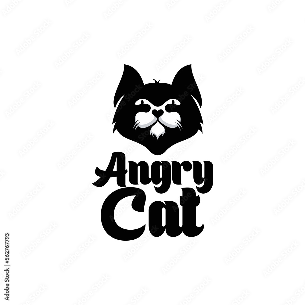 cat head logo template vector illustration cat head logo template vector illustration
