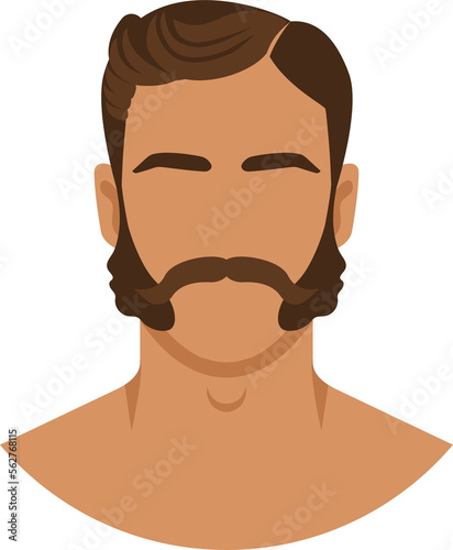 Fotografie Face of retro man with mustache and sideburns