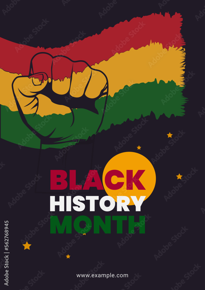 Black History Month. African American celebration poster vector design in february.