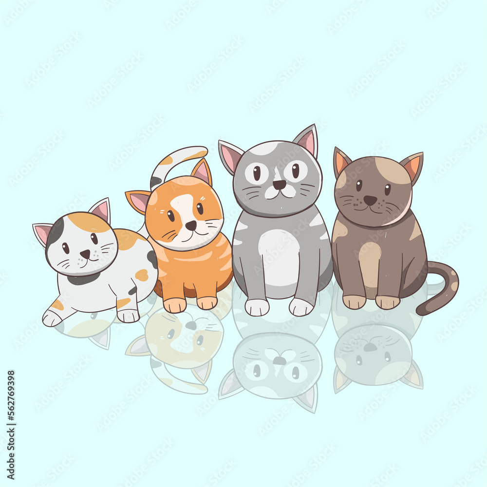 Cat Illustration Design Cute Cat Illustration Design Cute