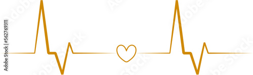 Heart ECG Line Design Element Vector